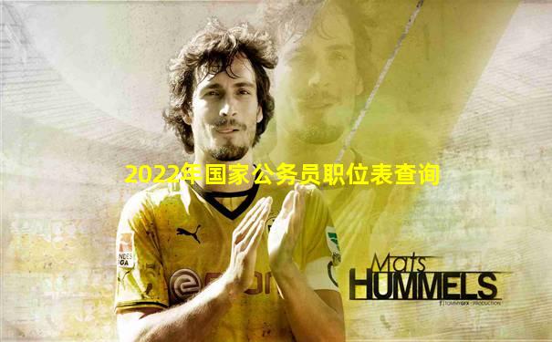 2022年国家公务员职位表查询